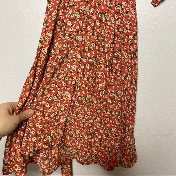 Faithfull the Brand St. Lucia Dress in Blossom Village Pink Floral Back Cut Out - Picture 6 of 15